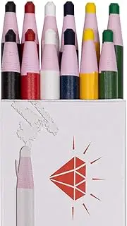 (Color Mix - 2A A 6 Color) - Diamond Peel-Off China Markers,Glass, Cellophane, Vinyl,Metal, Skin, Etc..Assorted - Pack of 12 (Colour Mix - 2 6 Colour)