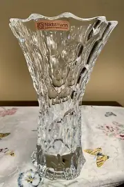 Stunning Nachtmann Sphere Prism Crystal Vase Fine Bavarian Crystal Germany 9inch