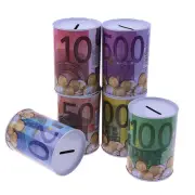 Euro Dollar Money Box Safe Cylinder Piggy Bank Banks For Coins Deposit Bo WsY rf