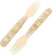 CONGARTENO 2pcs Shell Forks for Dessert and Fruit Kitchen Dining Utensils for Cakes Sweets and Appetizers for Parties Cafes and Home Use