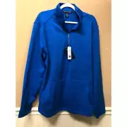 Devon & Jones Mens Blue 1/4 Zip Pullover Sweater Size L NWT