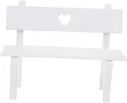 Kisangel Realistic Simulation Mini Wooden Chair Peach Heart Bench for Dollhouse Decor