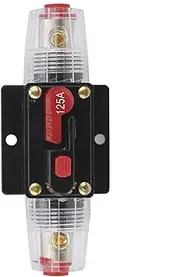 12-24V 125A Stereo Audio Circuit Breaker Stereo Audio Inline Fuse Holders Self-Recovery Fuse Inline Holder for Car Boat