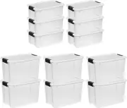 30 Quart (6 Pack) & 18 Quart (6 Pack) Clear Plastic Stackable Storage Container