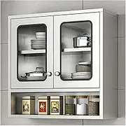 Stainless Steel Double Door Storage Cabinet, Wall Mounted Heavy Duty Cabinet, Hanging Storage Rack, Suitable for Kitchen, Living Room, Bathroom(80x30x70cm)