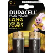2pc Duracell 1.5V C Alkaline CopperTop Multi Purpose Battery for Clocks/Radios