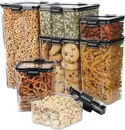 Sistema 51467ZS Tritan Ultra Airtight Pantry & Kitchen Storage 7 Square Plastic Food Containers with Lids