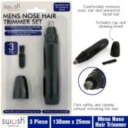 New 3 Piece Men’s Nose Hair Trimmer Set Swosh Painless Easy to Use Au Stock