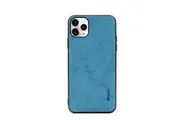 For iPhone 11 Pro Max Case Fabric Texture Soft Protective Fashionable Cover Blue