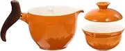 Zerodeko Portable Ceramic Teapot with Handle Unique Tea Kettle for Convenient Tea Brewing for Travel and Home Use and Easy to Clean