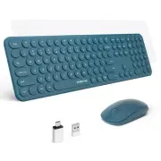 2.4G Full Size Wireless Keyboard Mouse Combo, Ultra Slim Silent Cute Computer...