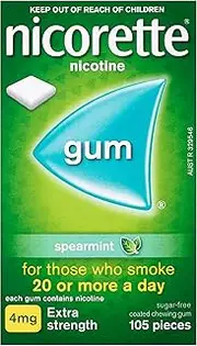 Nicorette Quit Smoking Extra Strength Nicotine Gum Spearmint 105 Pack