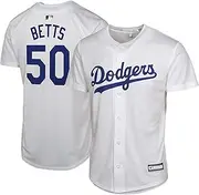 OuterStuff Mookie Betts Los Angeles Dodgers MLB Kids Youth 8-20 White Home Player Jersey