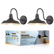 2-Pack Barn Lights Outdoor, Gooseneck Exterior Lighting Fixture, Aluminum Por...
