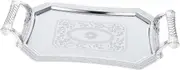 SOLUSTRE Elegant Serving Tray Stainless Steel Dessert Platter for Home Kitchen and Parties European Style Cake Serving Tray Versatile Easy to Clean for Entertaining
