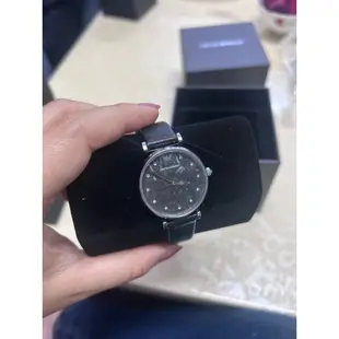 【EMPORIO ARMANI】GIANNI T-BAR 質感大理石紋黑色手錶 32MM 全新品 附保固書 免運費