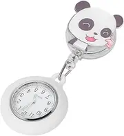 [LIFKOME] 1pc Nurse Table Watch Nurses Pink Second Lapel Funny Women Reel Panda Light Hanger Ultra Ladies Fob Cute Nursing Accessories Chain Digital Lady Nurse Badge Holder Quartz
