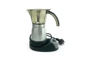 Silver Electric Moka Coffee Maker Espresso Machine Italian Classic 6Cups Auto Power