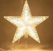 Christmas Tree Topper Star Warm White Light Christmas Tree Decor