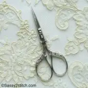 WASA Solingen 3-1/2" Floral Embroidery Scissors-Nickel