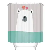 Catzon Cartoon Kids Shower Curtain with Hooks Washable 180 X 180CM-ChickBear
