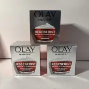 LOT OF 3- Olay Regenerist Micro-Sculpting Cream Moisturizer (1.7 oz)