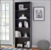 71" Tall Adjustable Framed 5-Shelf Wood Bookcase Shelf Storage Shelving Wide