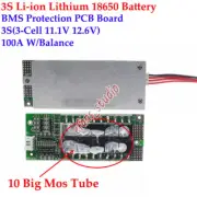 3S 100A w/Balance BMS Protection PCB Board for Li-ion Lithium 18650 Battery Cell