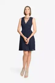 Gather and Gown Bridesmaid Dress Navy Style Yardley 554 Size 16 NEW