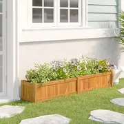 Raised Garden Bed, Elevated Planter Box Plant Container 150x30x25 cm Solid Wood Teak