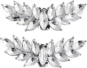 [NeaxgeandX] Rhinestone Bridal Shoe Clips Applique Patch with Beaded Crystal Decoration