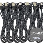 3/6X Fast USB Cable Charger Cord Charging For Apple iPhone 7 8 11 12 13 14 ipad