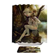 Forest Creatures Tree Nymph in the Hamadryad Lake Shower Curtain