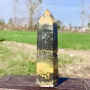 106G Natural bumblebee jasper obelisk quartz crystal tower point healing