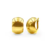 9kt Yellow Gold Silver Filled Rectangle Dome Stud Earrings