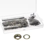 Grommet Kit 100 Sets Copper Eyelets with 3pcs Tools, 6mm Inside Dia. Bronze Tone