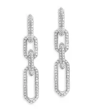 Bloomingdale's Fine Collection Diamond Link Drop Earrings in 14K White Gold, 1.10 tcw