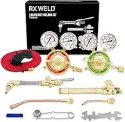 RX WELD Heavy Duty Oxy Acetylene Torch Kit, with CA2460 Cutting Attachment + Cutting Tips + 8-MFA Heating Nozzles + Welding Nozzles
