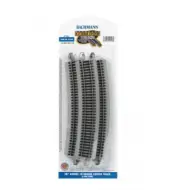 Bachmann EZ-Track ~ 28" Radius 18 Degree Curved ~ HO Scale ~ 5 Pieces ~ 44506