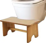 [GOKENA] Bamboo Toilet Stool for Adults - Waterproof and Non-Slip Squat Stool for Bathroom - Portable Potty Aid for Elderly and Children