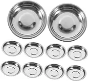Generic 10Pcs Stainless Steel Round Dishes for Sauces Mustard Appetizers Dessert Plates for Parties Picnics Family Gatherings Versatile Kitchen Essentials