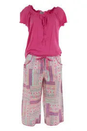 Bow Top & Aztec 3/4 Lace Pant--PIC-BOW-AZT