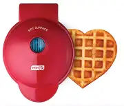 Heart Waffles Mini 4" Non Stick Waffle Maker In Red by Dash NIB