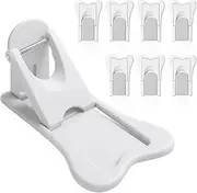 BLUEQUE Sliding Door Lock - 8 Pack Child Safety Sliding Window Lock, Child Proof Locks for Doors, Closets & Cabinets, Childproof Your Home, Easy to Installation, Provides More Security,No Drill Needed