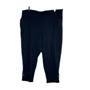 Weekends by Chicos size 3/XL Black Crop Pants Tulip Hem Capri Cotton/Spandex NEW