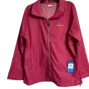 Columbia Jacket 1X Fuchsia Pink Switchback III Hooded Packable Activewear NWT