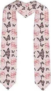 [EdWal] Butterfly Pink print Graduation Stole and Sash Class for Unisex Adult Honor Stole Honor Stole of 2025