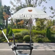 Stroller Parasol Clip on Sun Rain Protection Tassel Adjustable Folded with Clamp