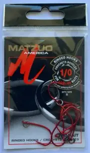 40 Matzuo R127061 Red Ringed Octopus Live Bait Fish Hooks size 1/0