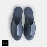 在飛比找momo購物網優惠-【HOLA】手縫飾線真皮室內拖鞋-靛藍M
